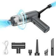Bangben Car Vacuum Cleaner, Portable Cordless Vacuum Cleaner, Multifunctional Suction and Blow, with Five Nozzles, Gray