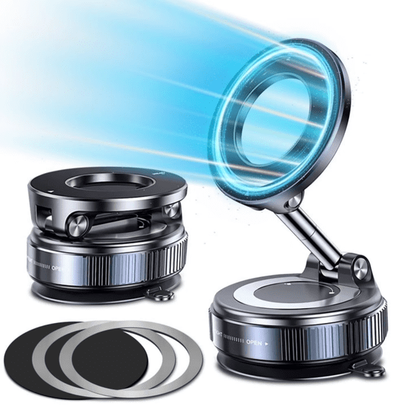 Bangben Magsafe Car Phone Mount, 360° Adjustable Angles Car Holder with Magnetic Disk, for Cell Phones, Black