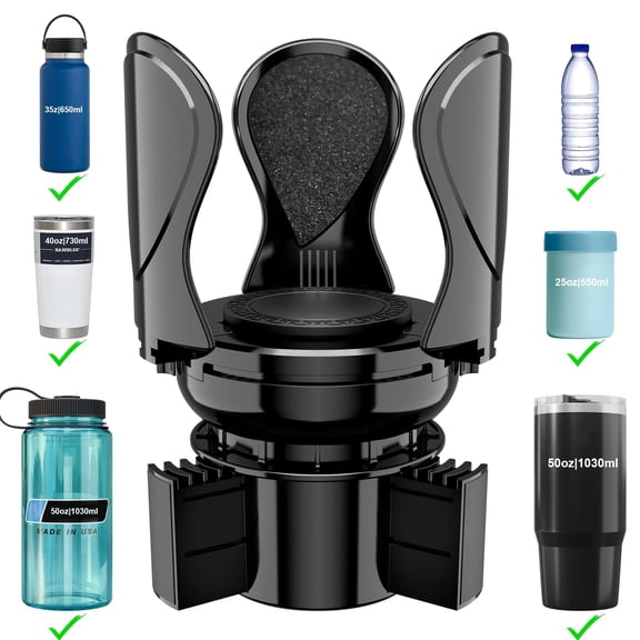 Bangbobby Car Cup Holder Expander, Cup Holder Extender Adapter with Expandable Arm and Adjustable Base, Compatible with Yeti Ramblers 14-64oz, Hydro Flasks 18-64oz Most Coffee Mugs Bottles & Cups