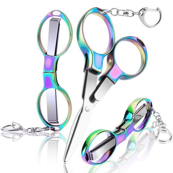 Bangbobby Mini Rainbow Stainless Steel Craft Scissors, Portable Small Sharp Embroidery Sewing Scissors, Multi-Purpose DIY Art Craft Thread Cutting Scissors for Sewing Knitting Handcraft