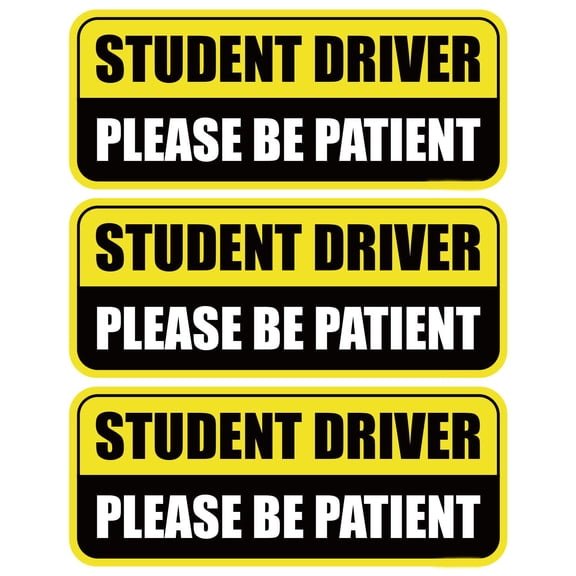 Bangbobby Student Driver Car Magnet - Colorful, Reflective, Weather-Resistant - Rectangular 8.7 x 3.5 in (Yellow/Black, 3 Pack)