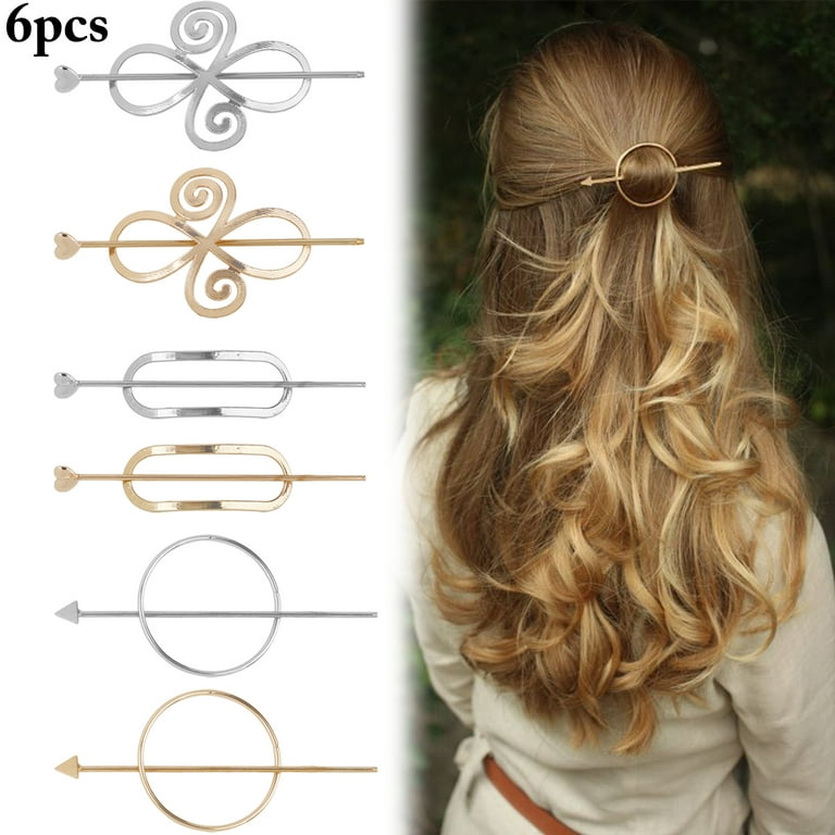SEMATA 9PCS Gold Hair Pins Set Geometric Simple Cute Hair Pins for Women  and Girl Gold