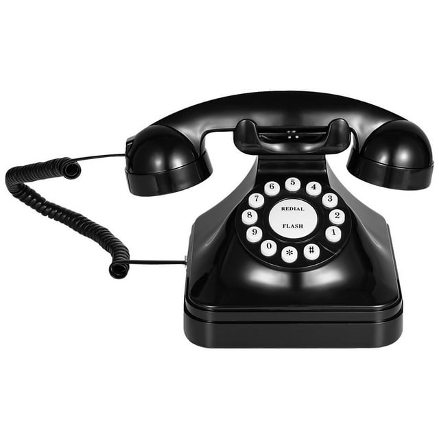 Bangcool Corded Landline Telephone, Landline Phones for Home, Black Vintage Rotary Phone, Desk