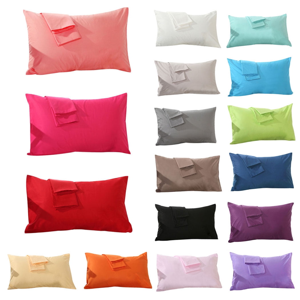Bangcool Set of 2 Soft Cotton Solid Color Pillowcases Pillow Cover for Home Bedroom Hotel Travel