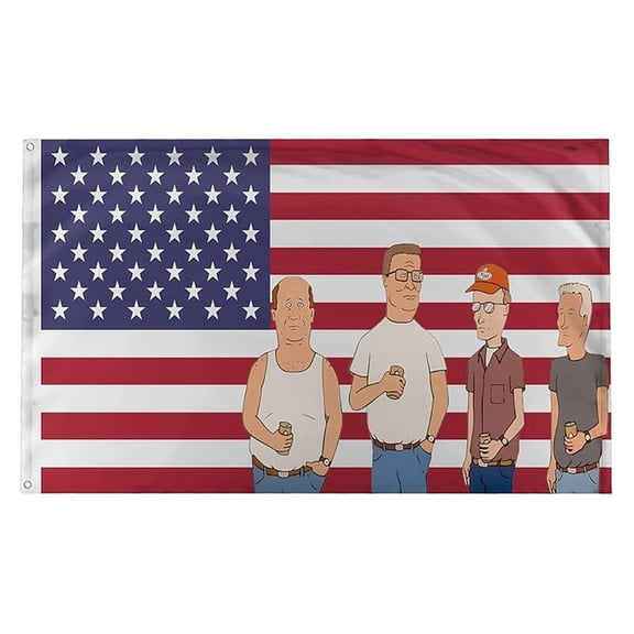 Banger - King of the Hill TV Show - America Flag Motivational Inspirational Office Gym Dorm Wall Decor Design on a 3X5 Feet Flag with 2 Grommets for Easy Outdoor Hanging. Authentic BANGER FLAG