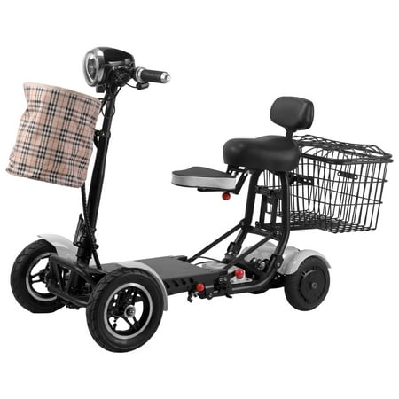 Bangeran 2 Persons Aid Scooter with 4 Sturdy Tires, Easy Travel Airline Cruiseship Friendly - White