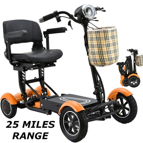 Comfortable Long Distance Travel Scooter for Easy Mobility, Foldable Seat with Adjustable Handlebar, Powerful Double Motors for Outdoor Riding (500W)