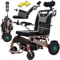 thumbnail image 1 of Bangeran Folding Adjustable Backrest Electric Wheelchair for Heavy Duty Purpose, 500 lbs Weight Capacity, Digital Joystick & USB Port - Bronze Green, 1 of 6