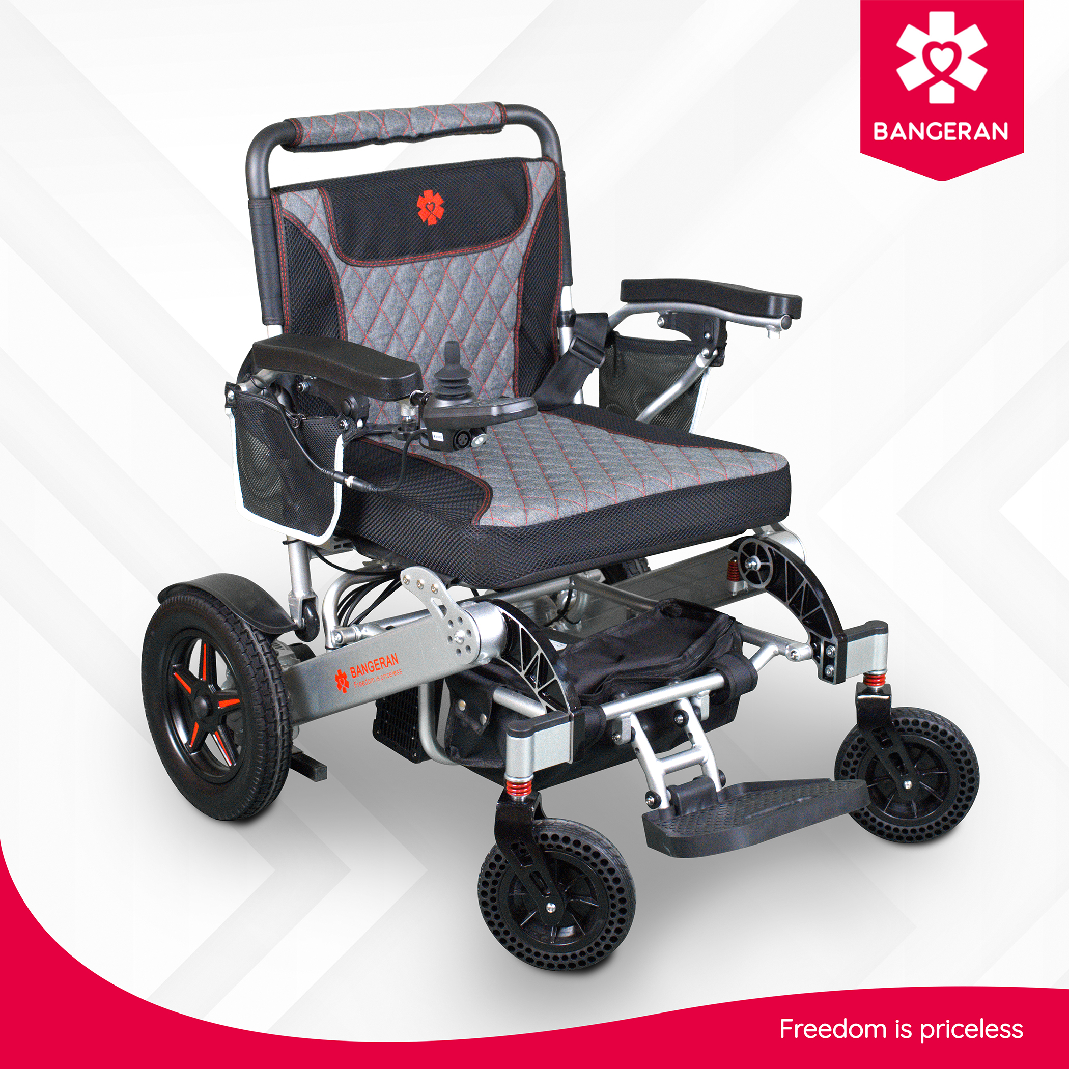 Bangeran Heavy Duty DualMotor Automatic Folding Electric Wheelchair