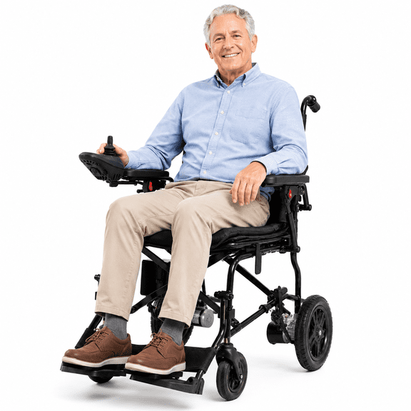 Bangeran Smart Medical Senior Wheelchair for Easy Mobility & Travelling, All Solid Wheels Flat-Free, Rechargeable Battery Quick Collapsible System