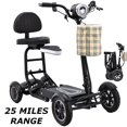 thumbnail image 1 of 300 lbs Capacity Electric Senior Scooter with Foldable Detachable Seat, 25 Miles Long Range - Matte Black, 1 of 12