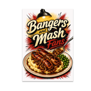Bangers and Mash Fans Wall Art - British Food Lovers - 13x19 Poster Print