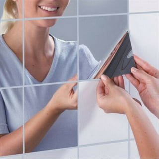 12 Pcs Acrylic Flexible Mirror Sheets, 12 x 12 in Mirror Tiles Self  Adhesive Square Cuttable Mirror Wall Stickers Non Glass Acrylic Safety  Reflective
