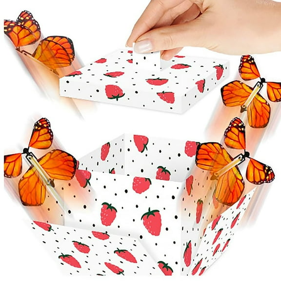Banghong Butterfly Explosion Gift Box, Flying Butterfly Surprise Box, Exploding Butterfly Birthday Box with 17 pcs Flying Butterfly Toy for Birthday, Wedding, Anniversaries, Christmas