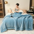 thumbnail image 1 of Banghong Milk Velvet Lambswool Double Layer Blanket Queen Size,Thick Warm Blanket for Winter,No Shed No Pilling,Multifunctional Leisure Double Bed Covering Blanket for Bed,Couch Dark Blue, 1 of 1
