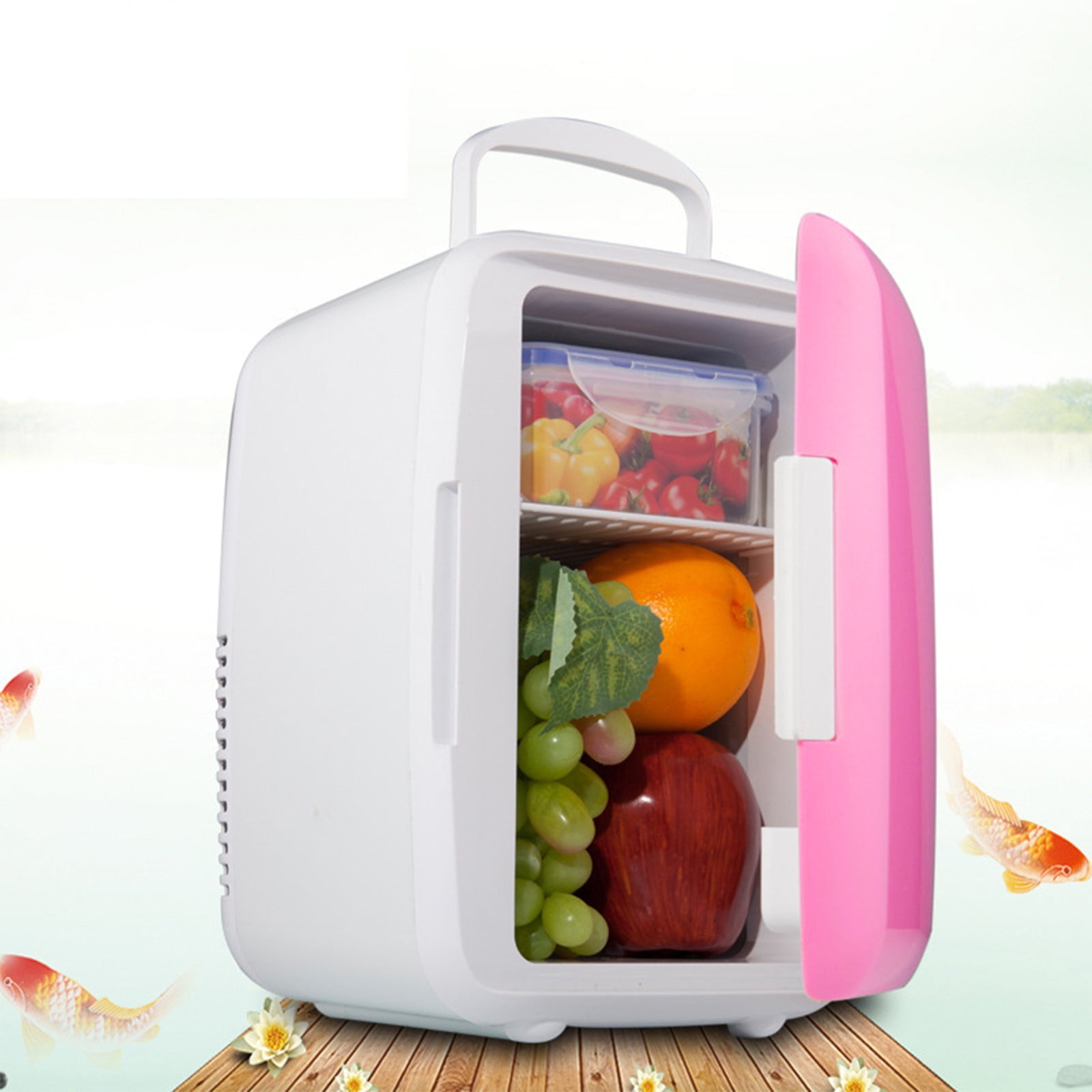 Cooluli Concord 20-Liter Portable Cooler/Warmer Mini Fridge, Pink 