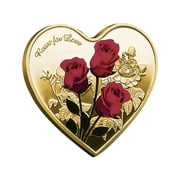 Banghong Rose Commemorative Coin Valentine's Day Heart Shaped Collection Coin 52 Kinds Of I Love You Rose Plated Coins for Valentine's Day Husband Couple Love Coin Gift