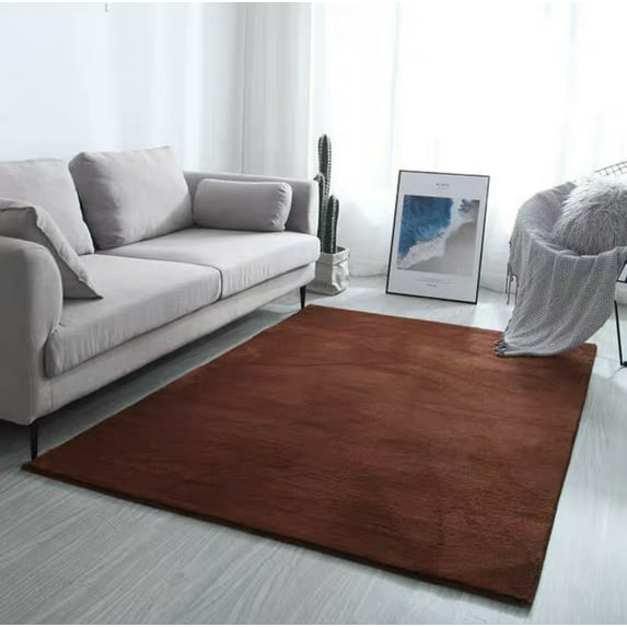 Banghong Short Pile Washable Very Soft Rug for Living Room Dining Room and Children's Room Flat Pile Plain Cream