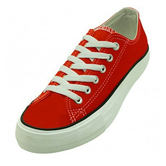 Bangka Men's Canvas Classic Sneakers, Closed Toe Red, Size 10