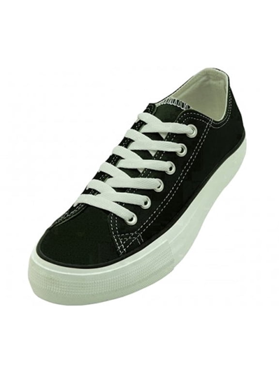 Men's Casual & Dress Shoes Canvas Lace Up Fashion Sneaker, 3/4" Heel, Black, Size 10
