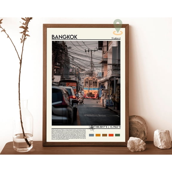 Bangkok Print, Vintage Poster, Bangkok Art, Bangkok Poster, Bangkok Photo, Bangkok Poster Print, Bangkok Wall Decor, Thailand Poster Wall Art, Modern Wall Decor, 12x18 UNFRAMED