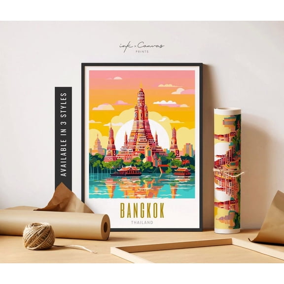 Bangkok Thailand Temple Travel Wall Decor