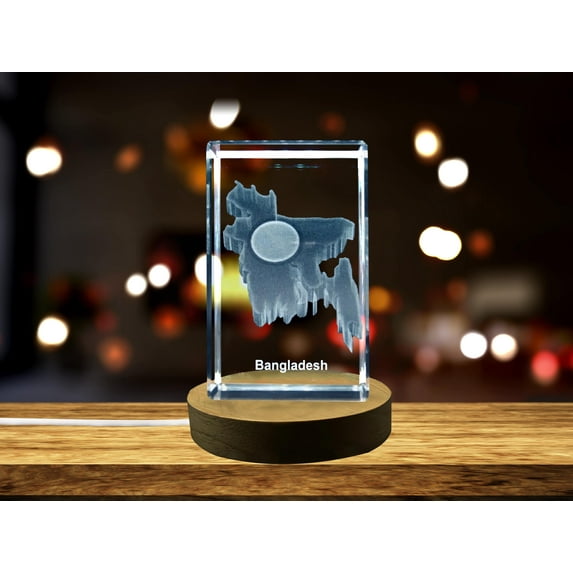 Bangladesh 3D Engraved Crystal 3D Engraved Crystal Keepsake/Gift/Decor/Collectible/Souvenir