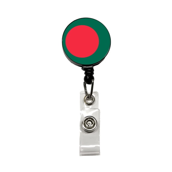 Bangladesh Country Flag Retractable Reel ID Badge Key Card Name Tag Holder with Clip