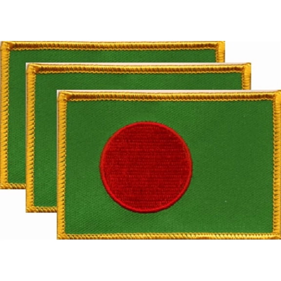 Bangladesh Flag Patch, Embroidered Iron On or Sew On, Measures 3.50" x 2.25"