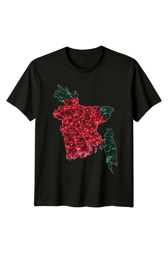 Bangladesh Map Graphic Geography Mens T-Shirt Womens Tee Unisex Top