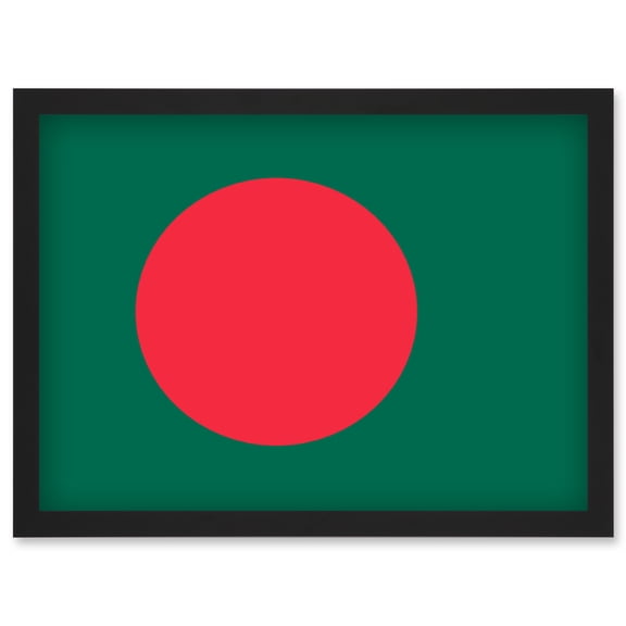 Bangladesh National Flag Patriotic Vexillology World Flags Country Region Poster Artwork Framed Wall Art Print A4