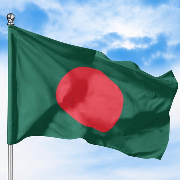 Bangladesh Outdoor Flag (1x1.5ft) by DreamController - Durable, Fade-Resistant Polyester, Double-Stitched, Brass Grommets - HD Printed South Asia Flag - Made in USA