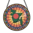 thumbnail image 1 of Bangladesh Travel Decor Suncatcher Stained Glass Window Hanging, Gift for Traveller, Collection of Country Travel Souvenirs for Family and Friends, Bangladesh Map and Flag Décor, 1 of 6