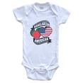 thumbnail image 1 of Bangladeshi American Hearts USA Bangladesh Flags Baby Bodysuit, 3-6 Months White, 1 of 4