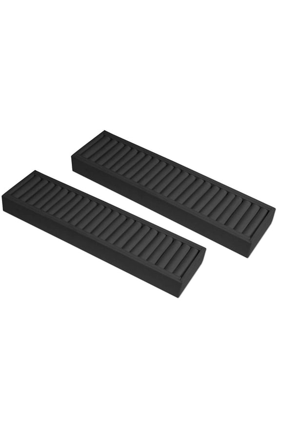 Bangle Bracelet and Ring Jewelry Display Tray 21 Slots Black (Pack of 2)