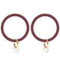 thumbnail image 1 of Bangle Key Ring Car Keychain - Silicone Round Key Ring Bracelet with Metal Key Holder Burgundy, 1 of 5