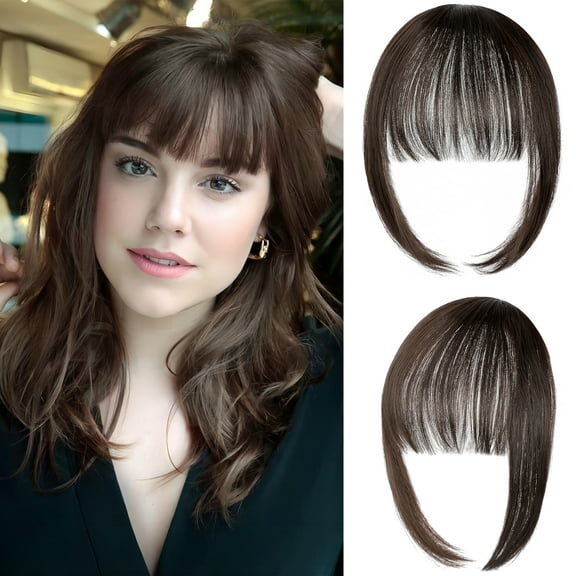 Bangs Hair Clip French Bang Clip in Thick Full Bangs Straight Fringe with Temples for Women