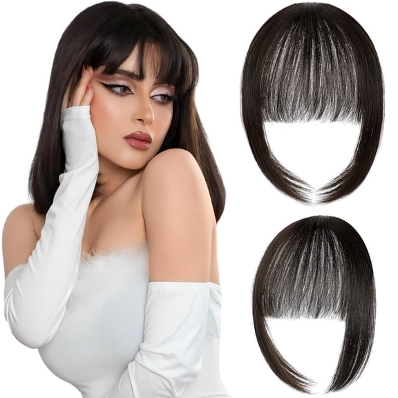 Bangs Hair Clip French Bang Clip in Thick Full Bangs Straight Fringe with Temples for Women