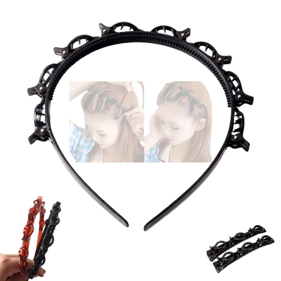 Bangs Hairstyle Hairpin Headband, Professional Weave Bangs Clip, Toothed Headband Braid Tool, Women Girls Fashion Hair Accessories Butterfly Headband Clip