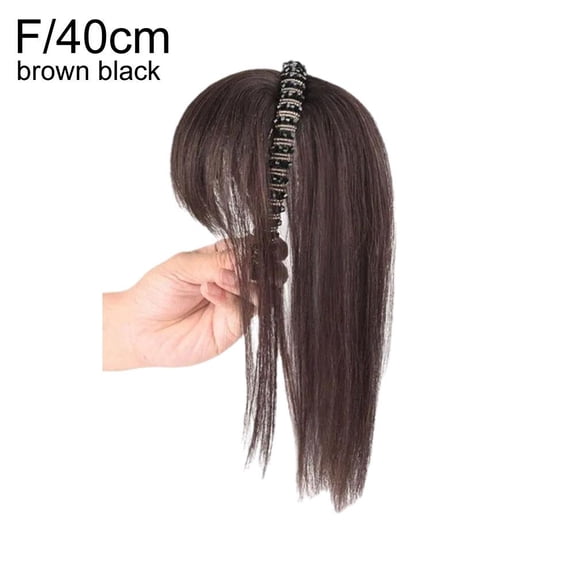 -Bangs Wig Headbands Neat Fringe Bands with Braids Headband L3B2 M8C