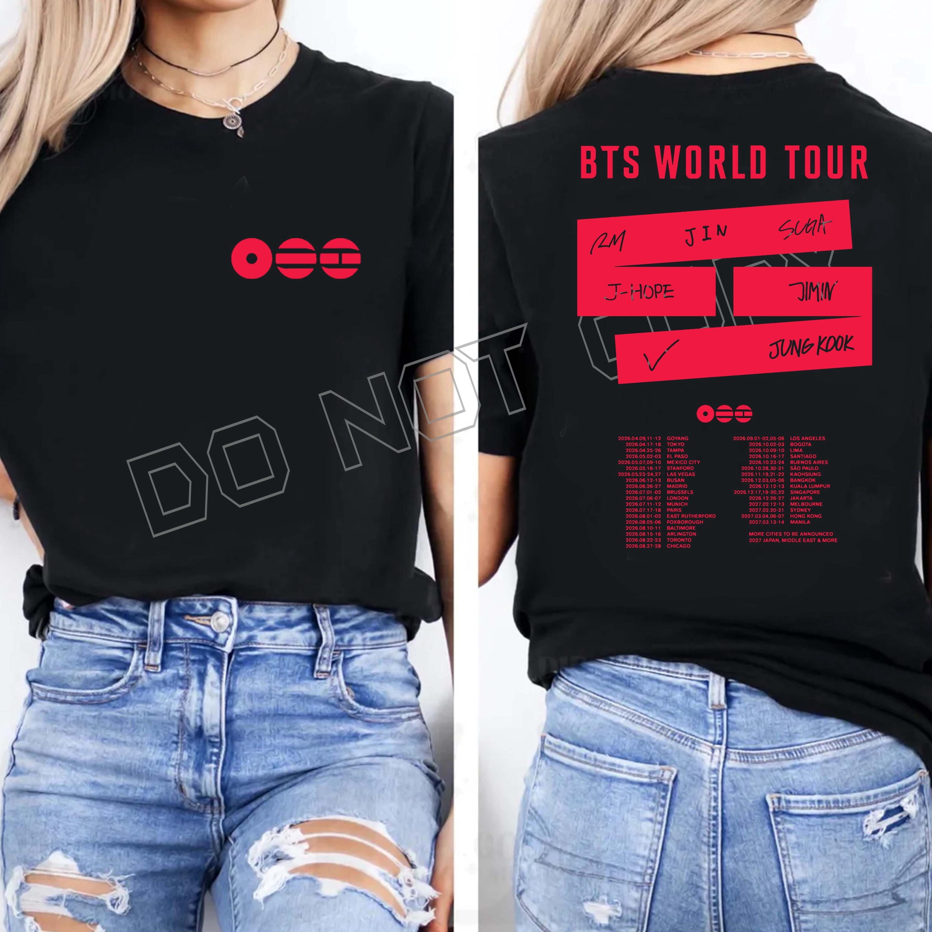 Fashion World Ladies T Shirts 2026.Bangtan Comeback 2026 Shirt, 2026 BTS World Tour T-Shirt, Army Concert ...