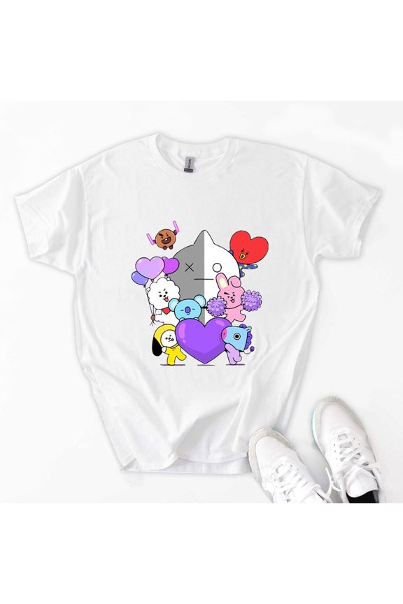 Bangtan Members Tee – Cute Cartoon Kpop T-shirt
