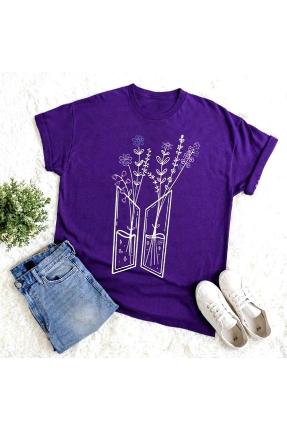 Bangtan Symbol Flowers Tee – Simple Kpop Style Gift for ARMY