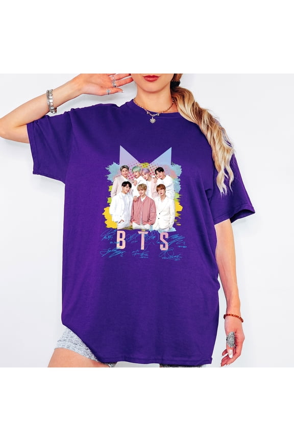 BangtanBoys Signature 7 Member Shirt, BTSKPOP Band World Tour 2026 Tee, Kpop Fan Gift, Korean Pop Concert Multi