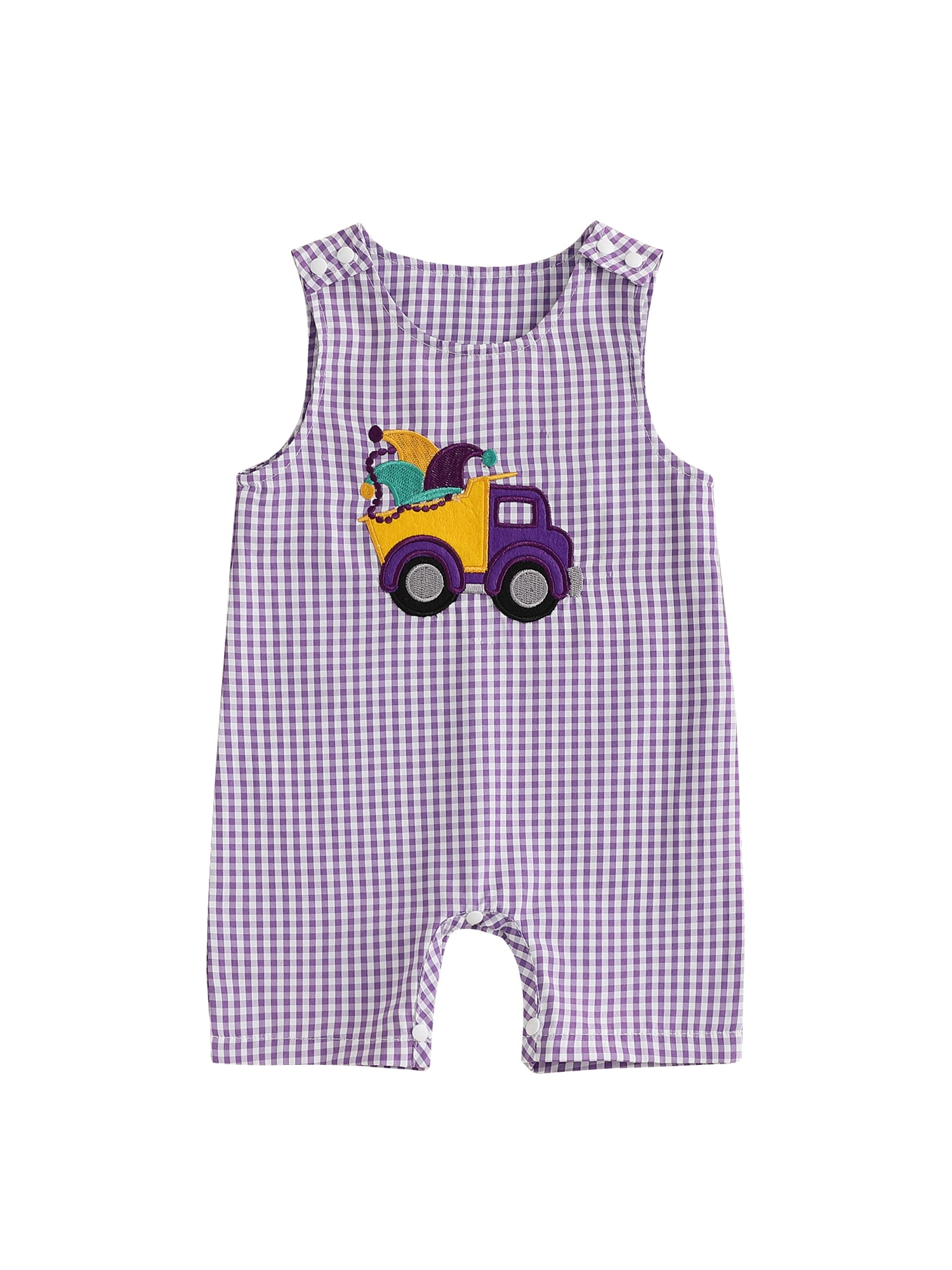 Summer Arrival Baby Unisex Simple Sleeveless Solid Color Overalls bodysuit