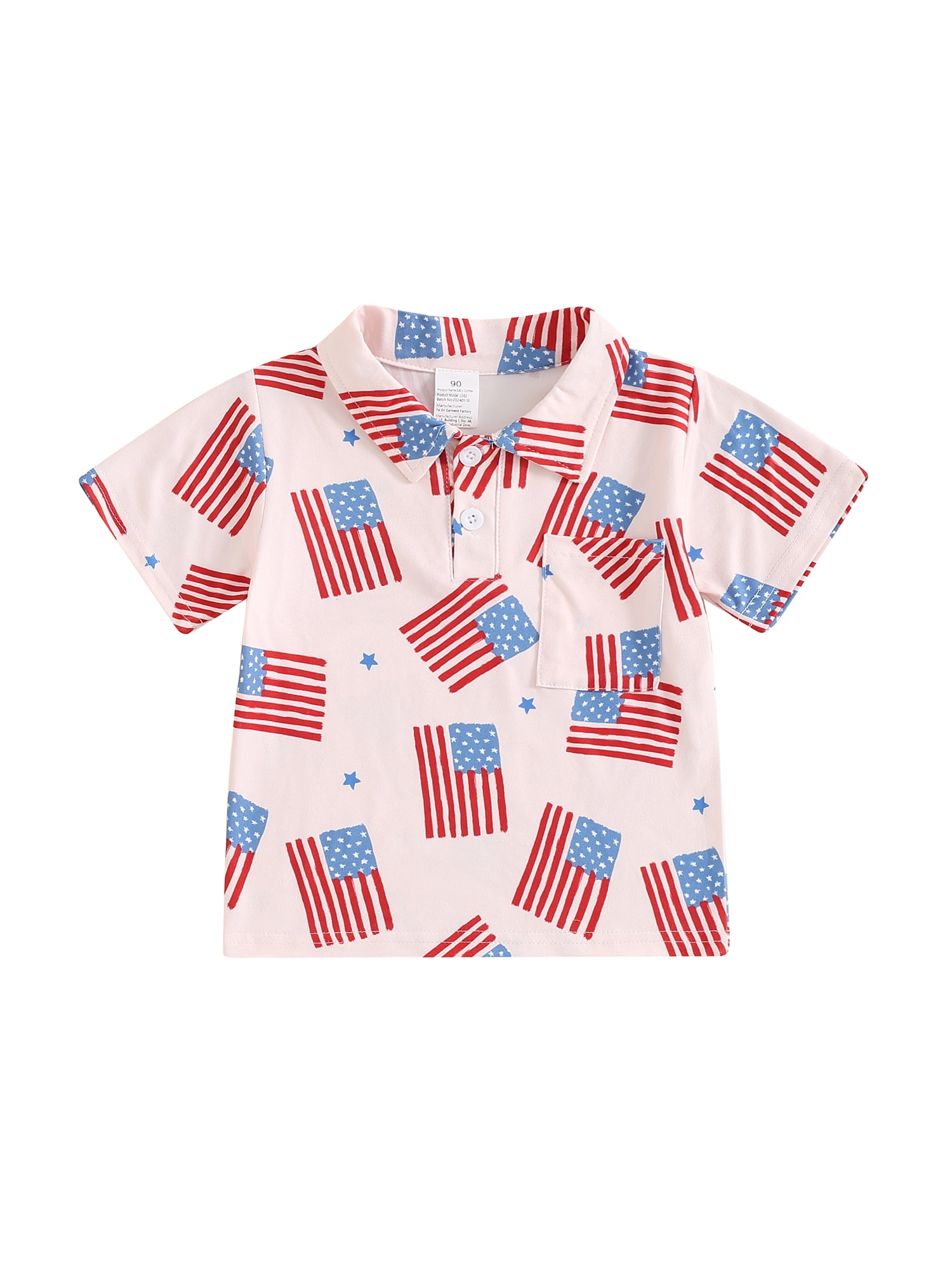 Bangyeer Kids Toddler Boy Button Down Shirts Casual 4th of July Flag