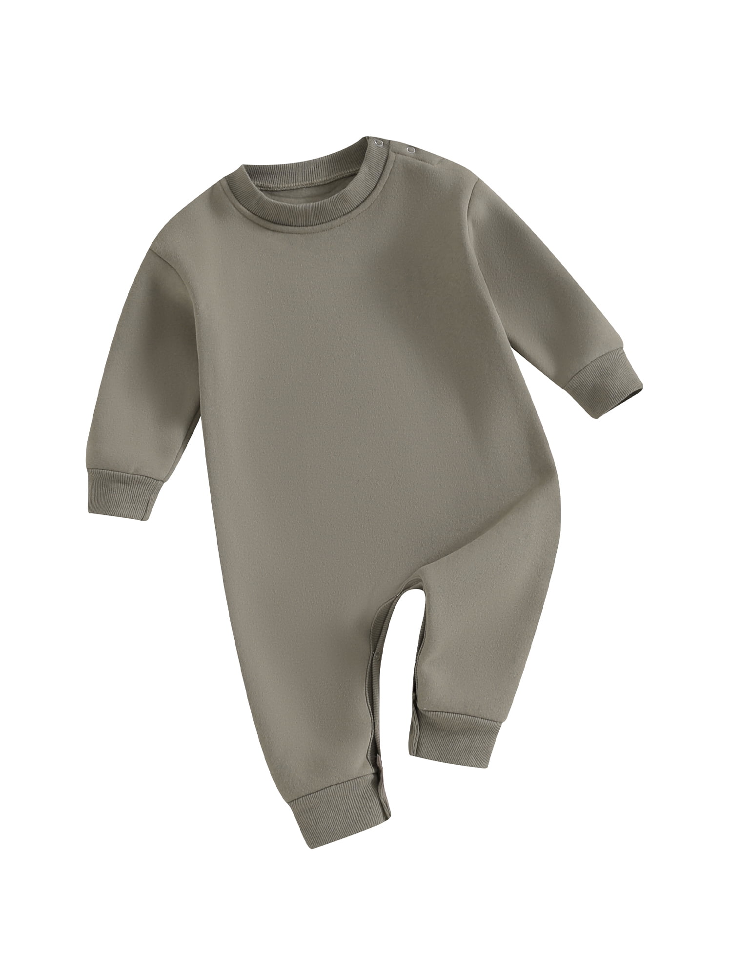 Bangyeer Newborn Baby Boy Girl Fleece Romper Long Sleeve Jumpsuit