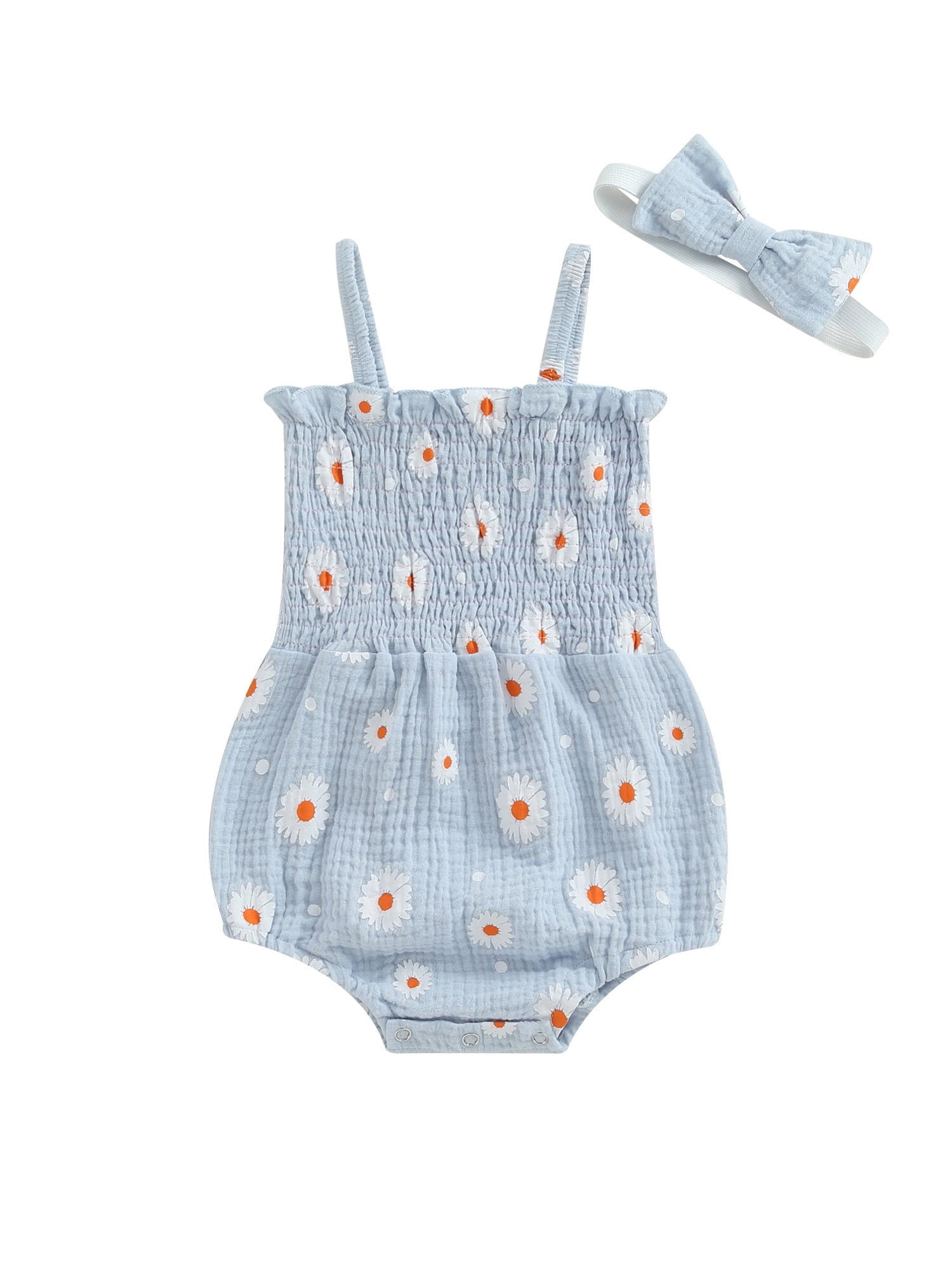Bangyeer Newborn Baby Girl Outfit Cute Floral Romper Ruched Bodysuit ...