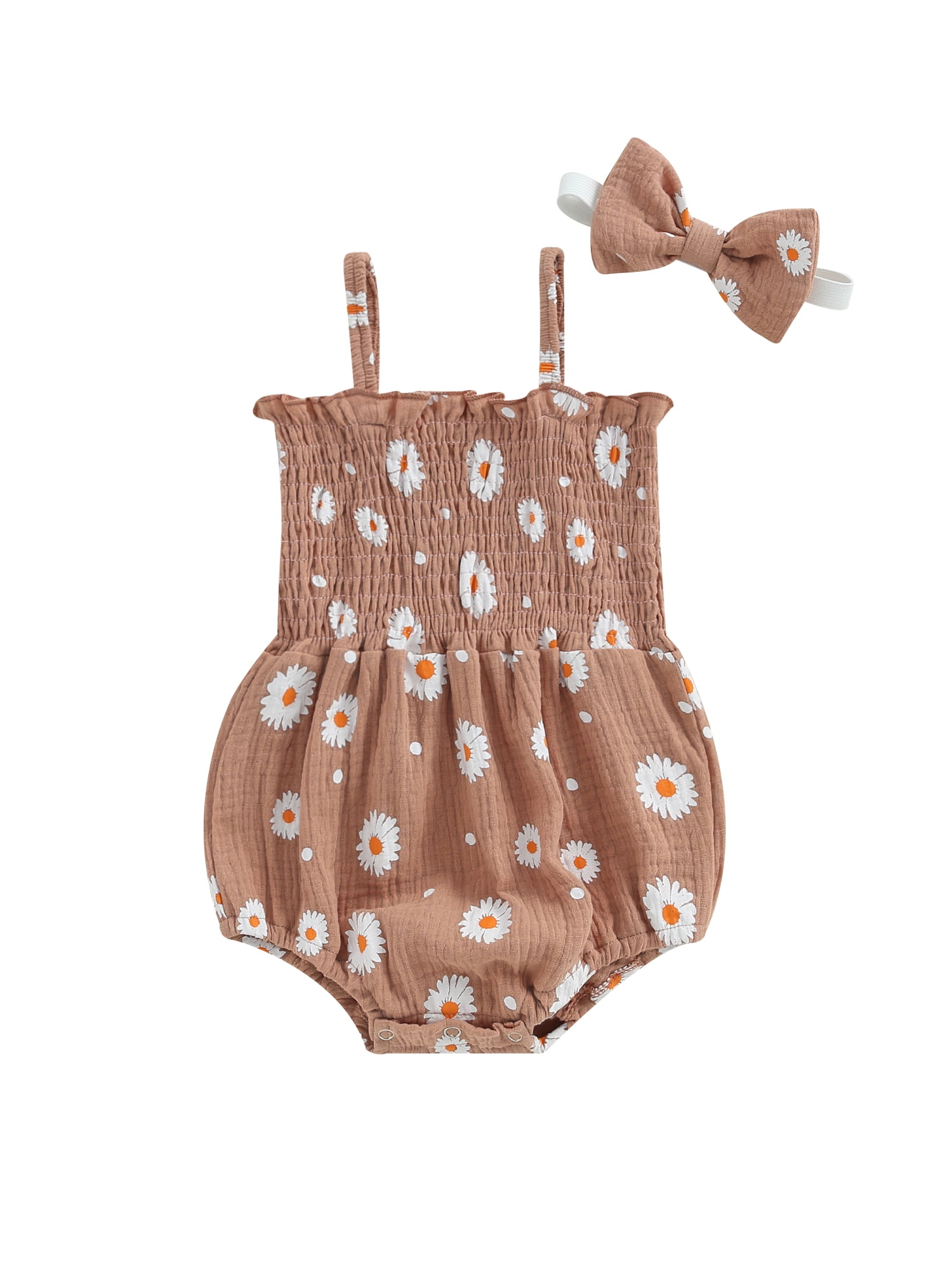 Bangyeer Newborn Baby Girl Outfit Cute Floral Romper Ruched Bodysuit ...