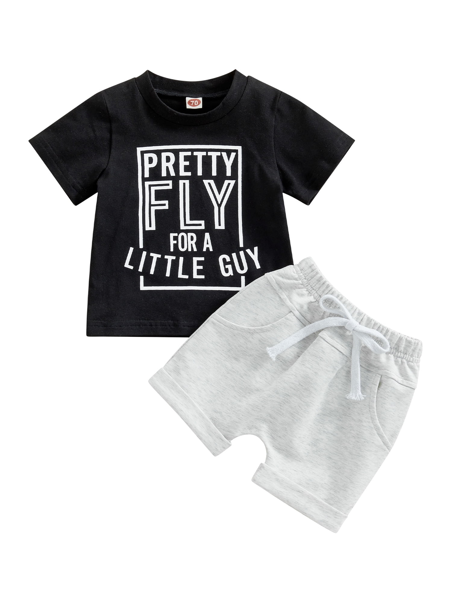 Summer Baby Kids Casual Cartoon and Letters Pattern T-shirt and Shorts Clothing Set for Boys